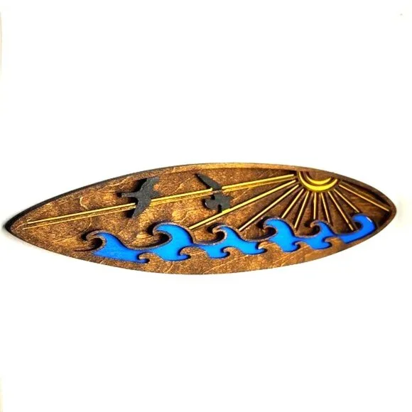 Large 3D Laser cut multi-layered Surfboard magnet - Picture 1 of 4
